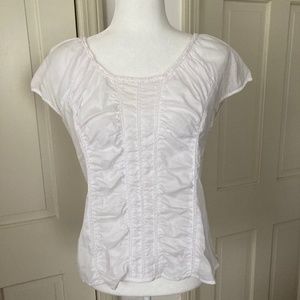 AXCESSaLiz Claiborne Company Cotton Ruched Blouse